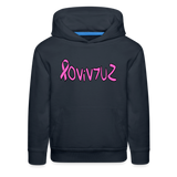 SURVIVOR in Pink Ribbon & Writing - Children's Hoodie - navy