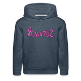 SURVIVOR in Pink Ribbon & Writing - Children's Hoodie - heather denim