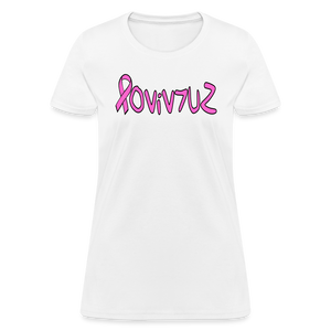 SURVIVOR in Pink Ribbon & Writing - Women's Shirt - white