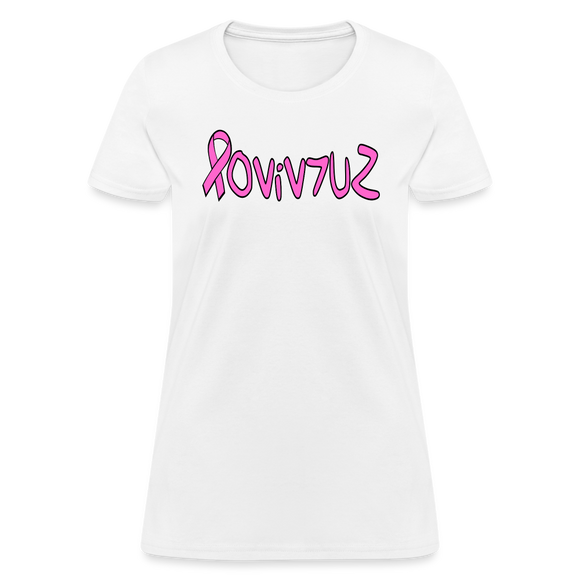 SURVIVOR in Pink Ribbon & Writing - Women's Shirt - white