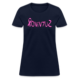 SURVIVOR in Pink Ribbon & Writing - Women's Shirt - navy