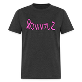 SURVIVOR in Pink Ribbon & Writing - Classic T-Shirt - heather black