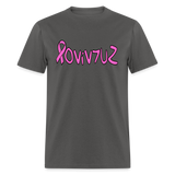 SURVIVOR in Pink Ribbon & Writing - Classic T-Shirt - charcoal