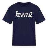 SURVIVOR in Ribbon & Writing - Child's T-Shirt - navy