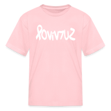 SURVIVOR in Ribbon & Writing - Child's T-Shirt - pink