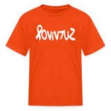 SURVIVOR in Ribbon & Writing - Child's T-Shirt - orange