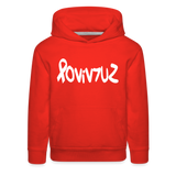 SURVIVOR in Ribbon & Writing - Children's Hoodie - red