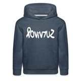 SURVIVOR in Ribbon & Writing - Children's Hoodie - heather denim