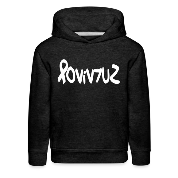 SURVIVOR in Ribbon & Writing - Children's Hoodie - charcoal grey