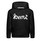 SURVIVOR in Ribbon & Writing - Children's Hoodie - charcoal grey