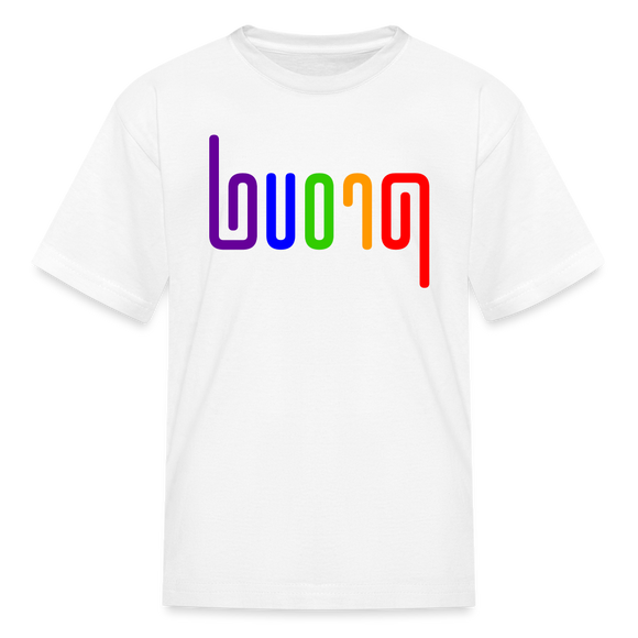 PROUD in Rainbow Abstract Lines - Child's T-Shirt - white