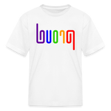 PROUD in Rainbow Abstract Lines - Child's T-Shirt - white