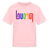 PROUD in Rainbow Abstract Lines - Child's T-Shirt - pink