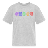 PROUD in Rainbow Scratched Lines - Child's T-Shirt - heather gray