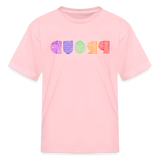 PROUD in Rainbow Scratched Lines - Child's T-Shirt - pink