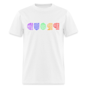 PROUD in Rainbow Scratched Lines - Classic T-Shirt - white