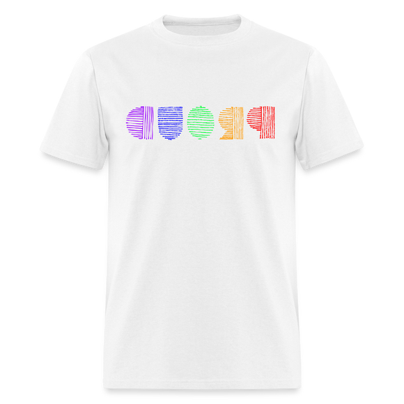 PROUD in Rainbow Scratched Lines - Classic T-Shirt - white