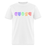 PROUD in Rainbow Scratched Lines - Classic T-Shirt - white