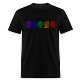 PROUD in Rainbow Scratched Lines - Classic T-Shirt - black