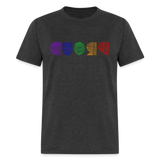 PROUD in Rainbow Scratched Lines - Classic T-Shirt - heather black