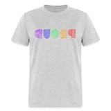 PROUD in Rainbow Scratched Lines - Classic T-Shirt - heather gray