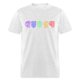 PROUD in Rainbow Scratched Lines - Classic T-Shirt - light heather gray