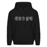 PROUD in Scratched Lines - Adult Hoodie - black