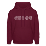 PROUD in Scratched Lines - Adult Hoodie - burgundy