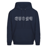 PROUD in Scratched Lines - Adult Hoodie - navy