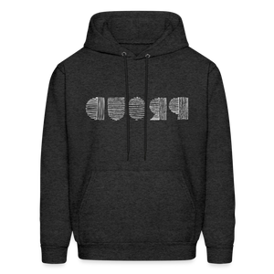 PROUD in Scratched Lines - Adult Hoodie - charcoal grey