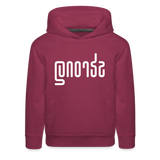 STRONG in Abstract Lines - Children's Hoodie - burgundy