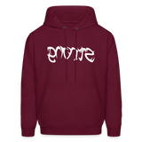 STRONG in Tribal Characters - Adult Hoodie - burgundy