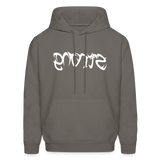 STRONG in Tribal Characters - Adult Hoodie - asphalt gray