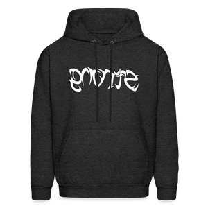 STRONG in Tribal Characters - Adult Hoodie - charcoal grey