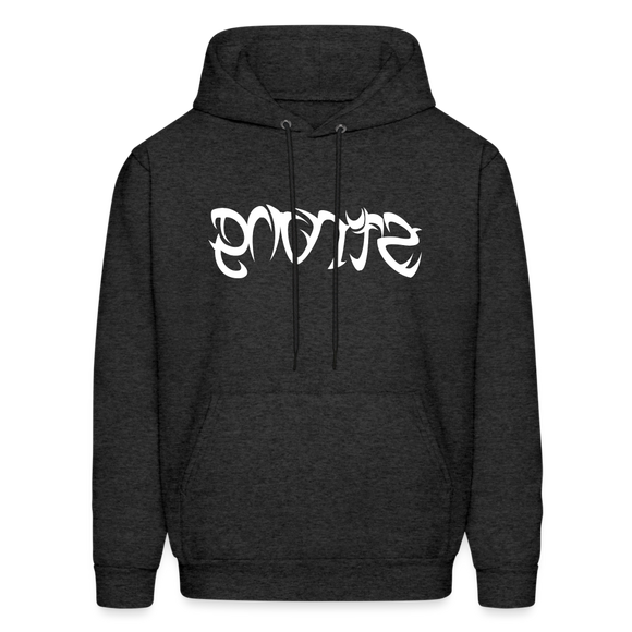 STRONG in Tribal Characters - Adult Hoodie - charcoal grey