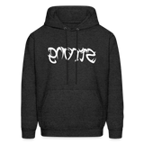 STRONG in Tribal Characters - Adult Hoodie - charcoal grey