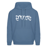 STRONG in Tribal Characters - Adult Hoodie - denim blue