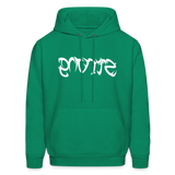 STRONG in Tribal Characters - Adult Hoodie - kelly green