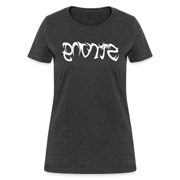 STRONG in Tribal Characters - Women's Shirt - heather black