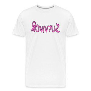 SURVIVOR in Pink Ribbon & Writing - Organic Cotton T-Shirt - black