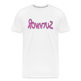 SURVIVOR in Pink Ribbon & Writing - Organic Cotton T-Shirt - white