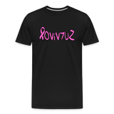 SURVIVOR in Pink Ribbon & Writing - Organic Cotton T-Shirt - black