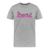 SURVIVOR in Pink Ribbon & Writing - Organic Cotton T-Shirt - heather gray