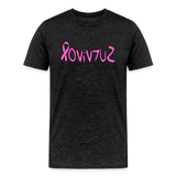 SURVIVOR in Pink Ribbon & Writing - Organic Cotton T-Shirt - charcoal grey