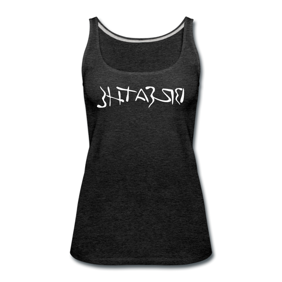 BREATHE in Ink Characters - Premium Tank Top - charcoal gray