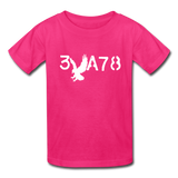 BRAVE in Stenciled Characters - Child's T-Shirt - fuchsia