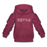 LOVED in Scratched Lines - Children's Hoodie - burgundy