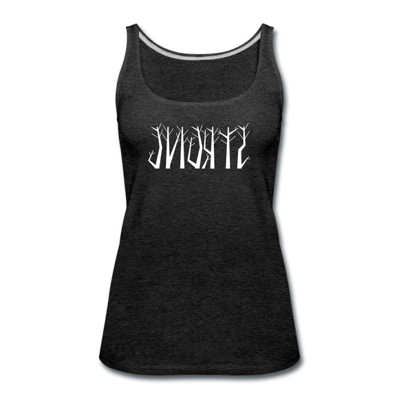 STRONG in Trees - Premium Tank Top - charcoal gray
