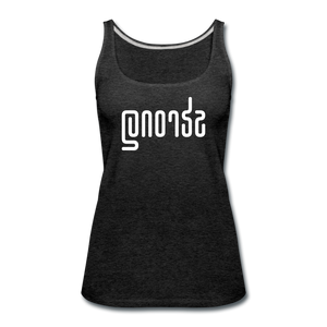 STRONG in Abstract Lines - Premium Tank Top - charcoal gray