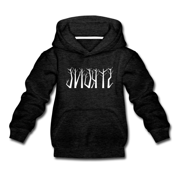 STRONG in Trees - Children's Hoodie - charcoal gray